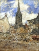 Honfleur, entre tradition et modernité, 1820 – 1900. : Claude Monet, “Honfleur, le clocher Sainte-Catherine”, © Musée Eugène Boudin.
